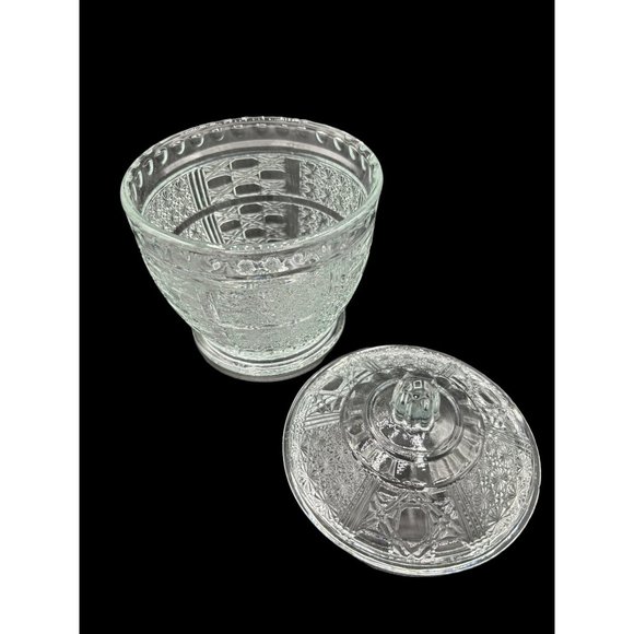 Vintage Pressed Glass Covered Candy Dish - Picture 3 of 8